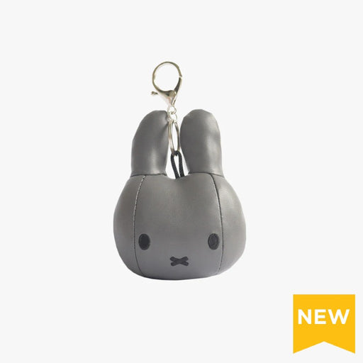 Miffy Head Keychain - Leather Charcoal