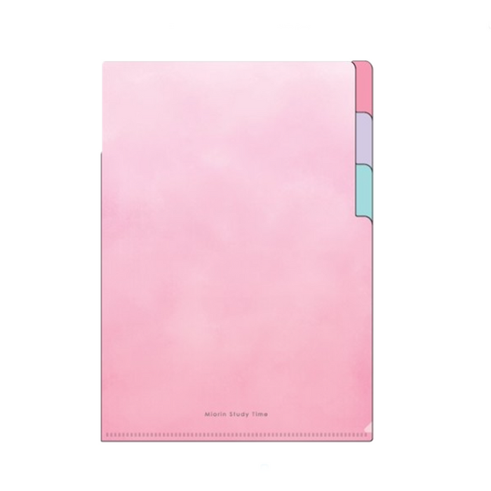 Miorin ST Clear File with 3 Pockets - Pink