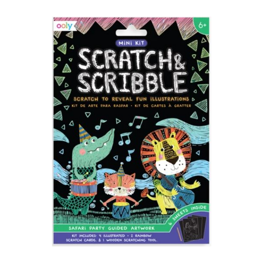 Ooly Safari Party Scratch And Scribble Mini Scratch Art Kit