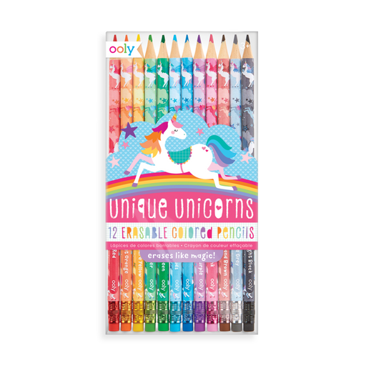Ooly Unique Unicorns Erasable Colored Pencils - Set of 12