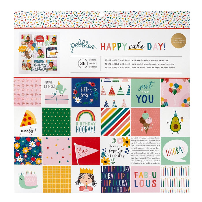 Pebbles Happy Cake Day Collection - 12 x 12 With Foil Accent