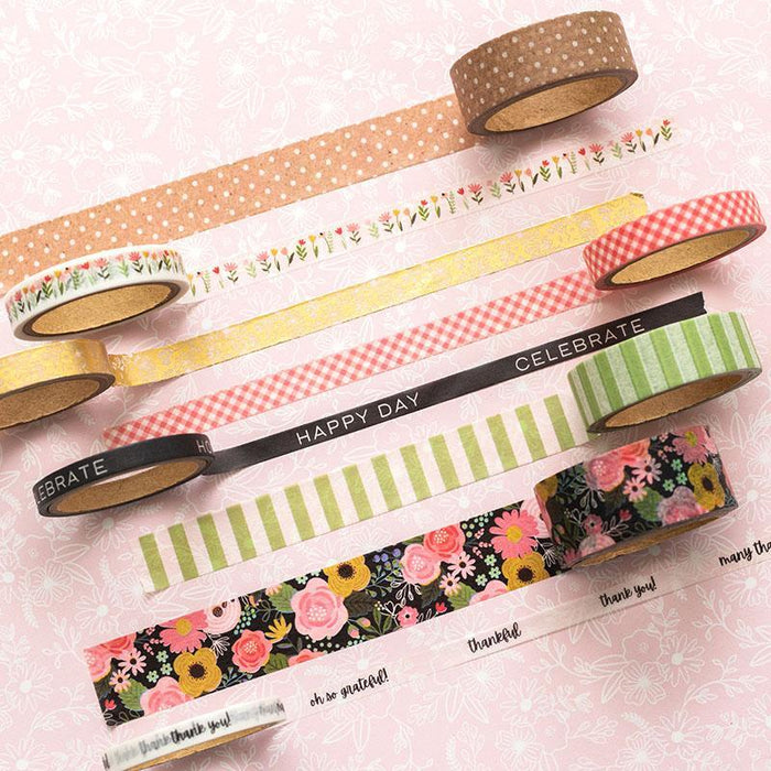 Pebbles Lovely Moments Collection - Washi Tape with Foil Accents