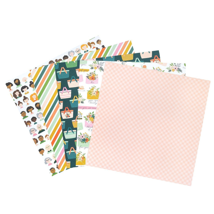 Pebbles This Is Family Collection - 12 x 12 Paper Pad With Copper Foil Accents