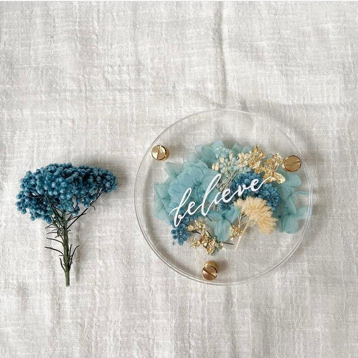 Preserved Flower Coaster Craft Kit Blue