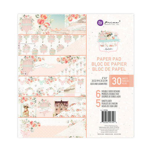 Prima Peach Tea Collection 8x8 Paper Pad-30 sheets