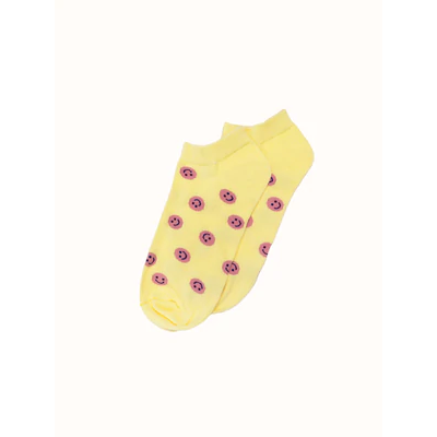Smiley Ankle Socks In Yellow