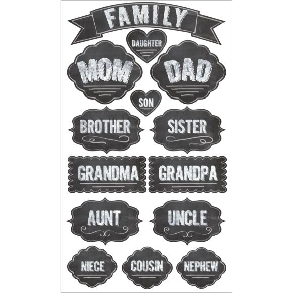 Sticko Chalk Label Stickers - Family