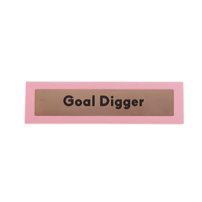 Wooden Desk Sign Pink - Goal Digger